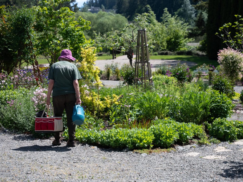 Volunteers help tend to the thousands of plant species grown within the gardens.