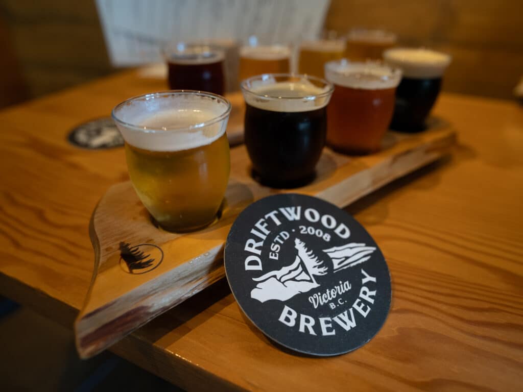 Driftwood serves up tasting flights of all their beers - choose your own adventure!