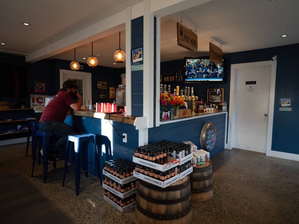 The taproom at Lighthouse is small but mighty - you'll really feel like part of the community.